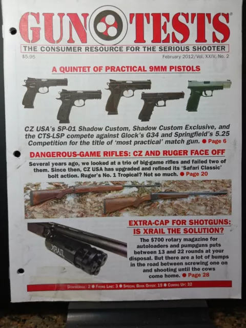 Gun Tests Magazine Feb 2012 Volume XXIV No 2 $3 off shipping for 2 see descript.