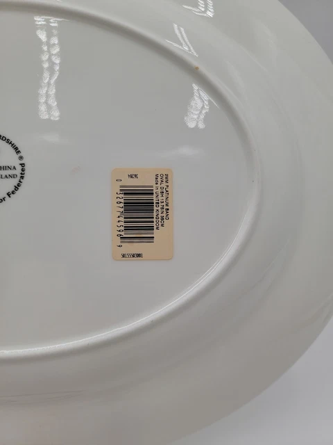 Crown Staffordshire Bone China Platinum Band 13.75" Oval Platter Federated Store 3