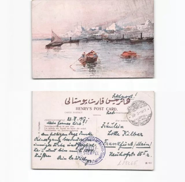 (b88265)   Militärmission 1917 Ansichtskarte Constantinopel nach Frankfurt,