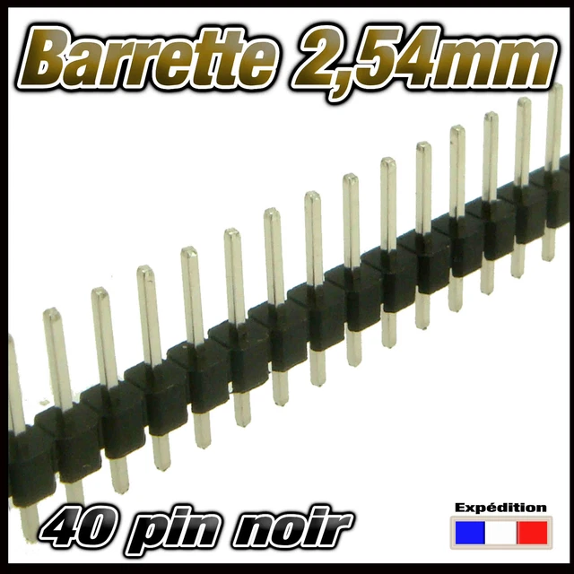 Barrette M&acirc;le/m&acirc;le Simple Rang&eacute;e - 40 Broches Pas 2.54mm 3a L=11.6mm (3mm/2.5 Mm/6.1 Mm) Lot De 5 &agrave; 1,90