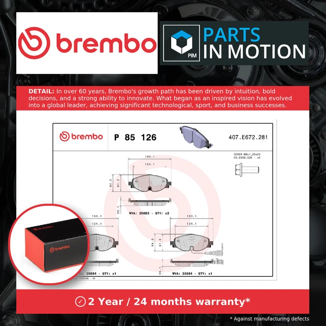 Bosch Front Brake Pad Set For Peugeot Partner (2008-2018) – 1.2, 1.6, 1.6D – Low-Metallic, With Hardware