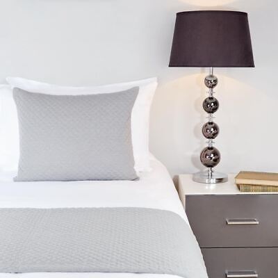 Corredor de cama acolchado gofres Mitre Essentials en gris - algodón - tamaño súper King