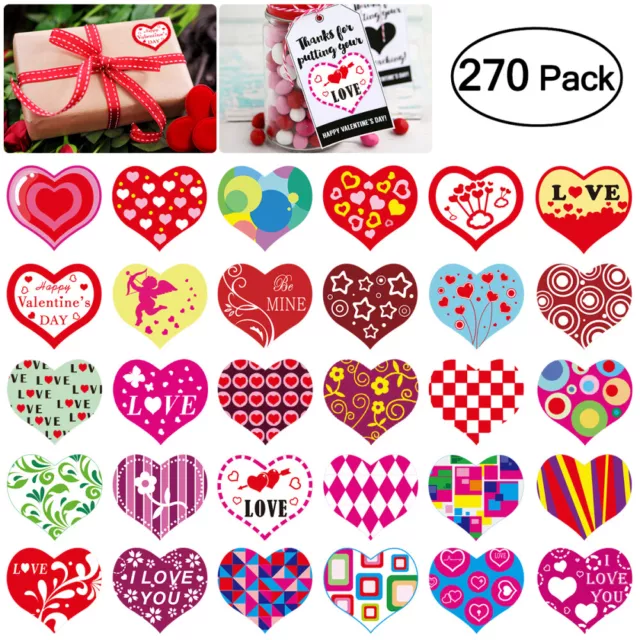 Valentine Labels Valentines Tag Heart Wrapping Stickers Gift for Envelopes