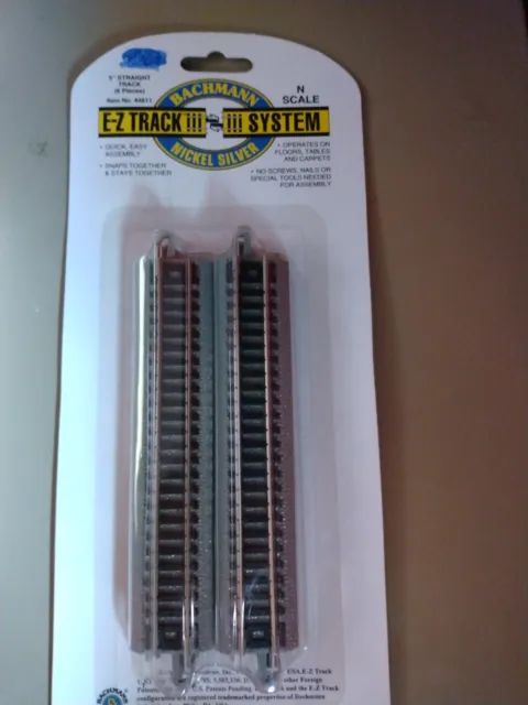 Bachmann N Scale - E-Z Track - 5" Straight Track - 6 Pieces #44811