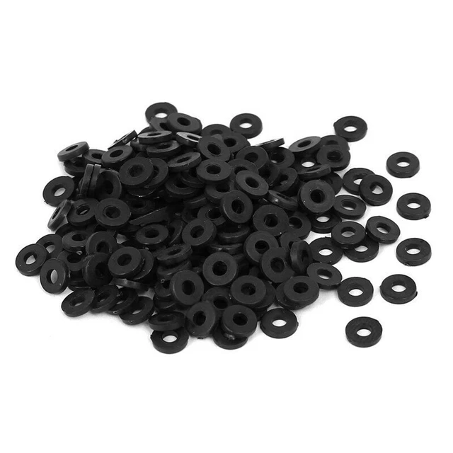 M2 X 5mm X 1mm Nylon Plat Isolé Laveurs Joints Entretoises Noir 200Pcs