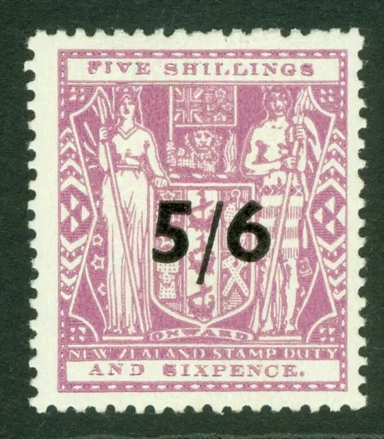 SG F188 New Zealand 1940. 5/6 on 5/- lilac. Very lightly mounted mint CAT £140