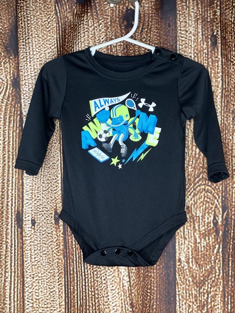 Under Armour Baby Boy Blue One Piece Bodysuit Long Sleeve SZ 6-9 Months Creeper