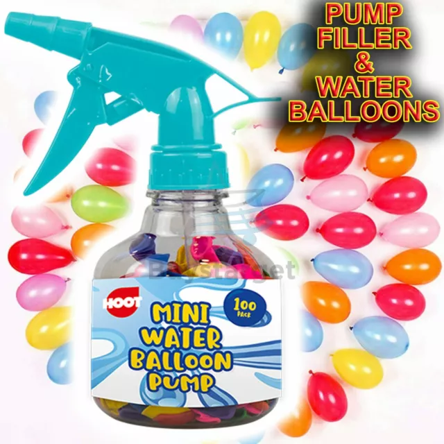 🔥Water Bombs Pump & Balloons Set Outdoor Garden Party Toy Holiday Summer Spray