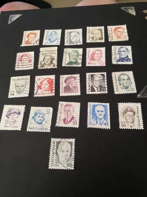 USA Stamps 1985 Mainly Used. Famous Americans. SG2108 Onwards