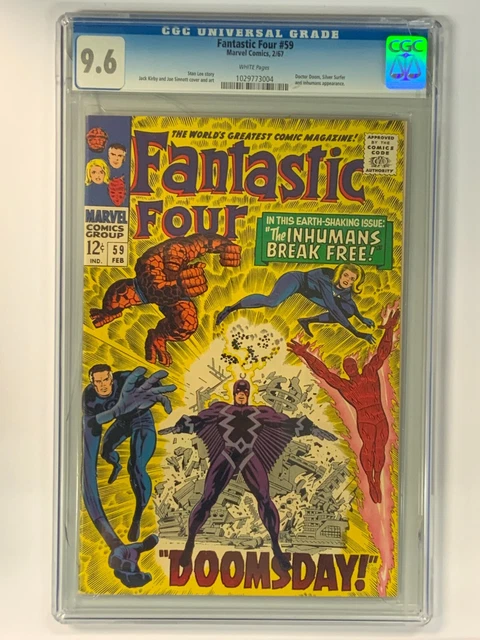 Fantastic Four #59 Marvel 1967 Stan Lee CGC 9.6 WHITE Pages