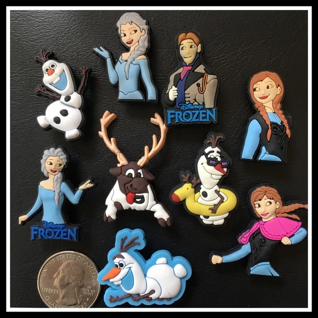 9 SHOE CHARMS for Crocs Disney Movie FROZEN ELSA ANNA OLAF KRISTOFF