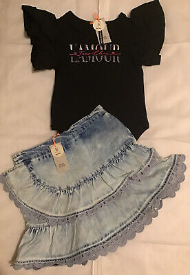 River island mini girls aged 2-3 years bodysuit skirt outfit BNWT