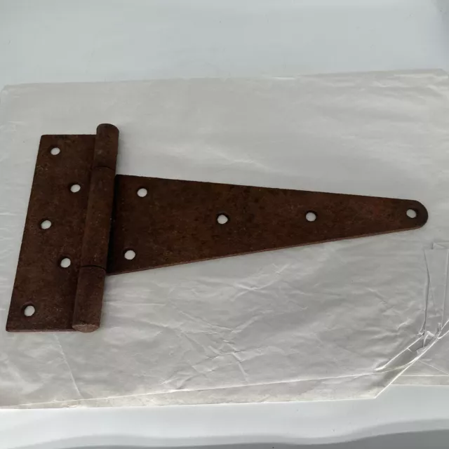 Antique Barn Door Rusty Cast Iron 15" X 8" Large  Hinge