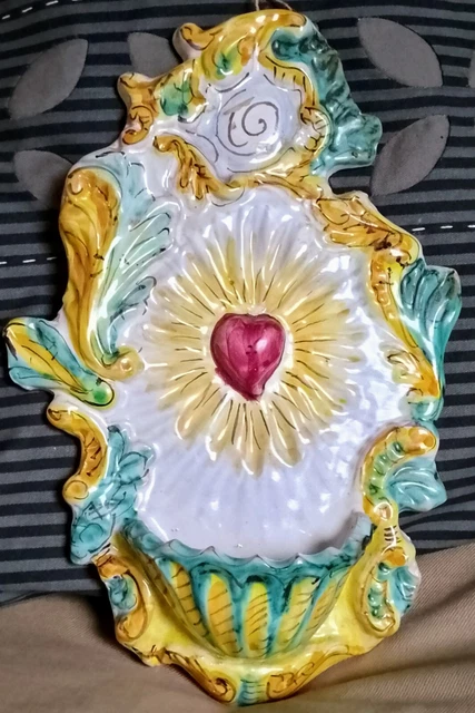 Acquasantiera in Ceramica 32 X 20 Cm Palermo La Musa
