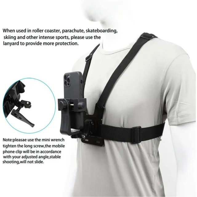 Mobile Phone Chest Mount Harness Strap Holder for iPhone Samsung Gopro 11 10 2