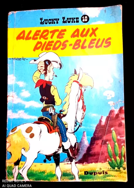 LUCKY LUKE Alerte Aux Pieds Bleus 1962 Dos Jaune BE+