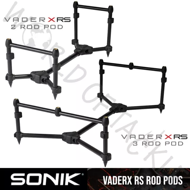 SONIK Vader X RS Rod Pod 2 or 3 Rod Carp Fishing Black with Padded Storage Case