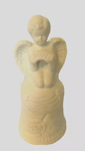 Beautiful White Porcelain Bisque Angel Bell -