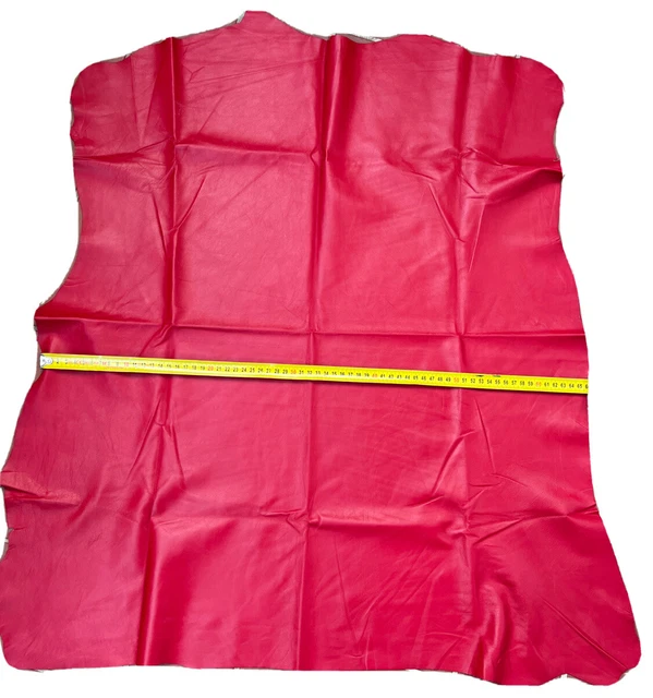 Lederhaut Rot Natur Echtleder Nappaleder Lammleder Echt Leder  66x77 Cm