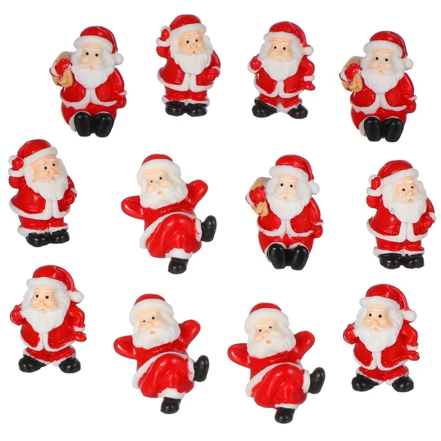 12 un. estatuillas en miniatura de Santa Claus adorno de Navidad