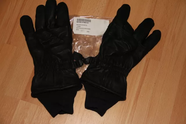 US Army Winter Leder Fingerhandschuhe gefüttert Gloves black schwarz Size Medium