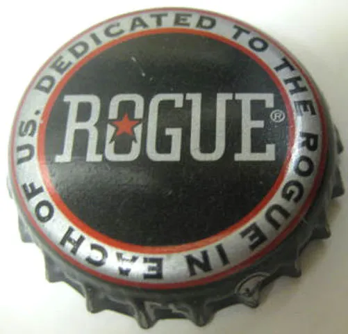 ROGUE Dedicated ... Beer CROWN, Bottle CAP with STAR Rogue Ales, Newport, OREGON