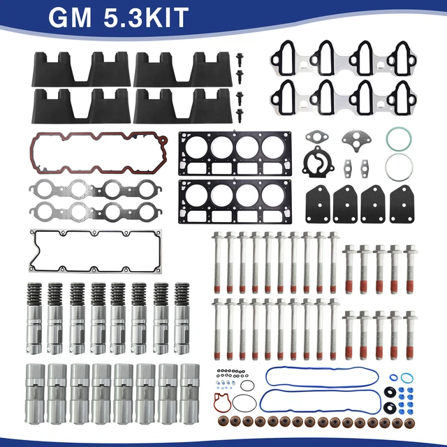 GM 5.3 AFM Lifter Replacement Kit Head Gasket Set, Head Bolts Lifters