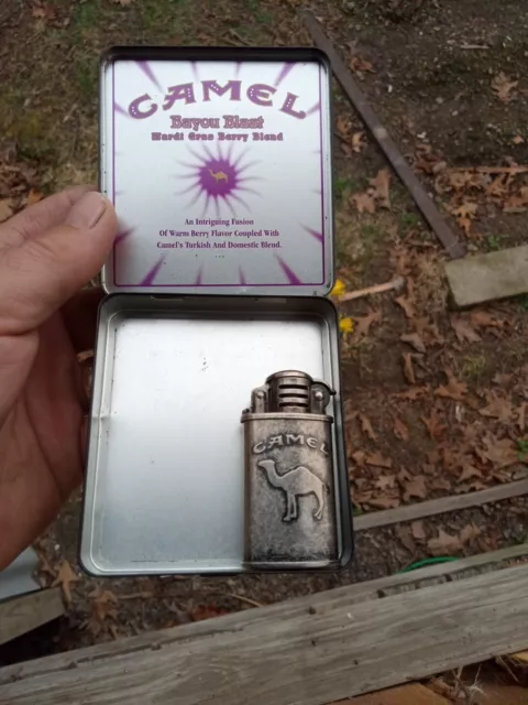 Vintage Camel Lighter + Tin Lot