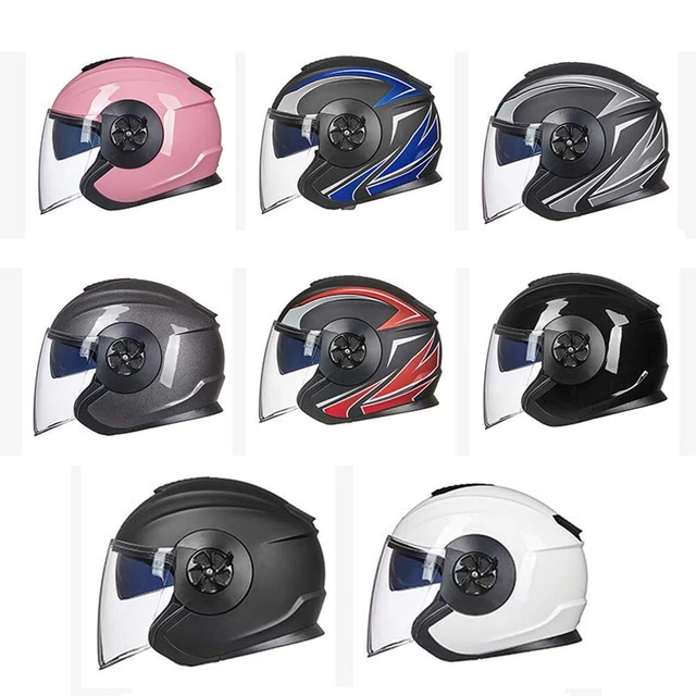 DOT ECE MOTORCYCLE Helmets Half Open Face Jet Helmet w/Dual Visor