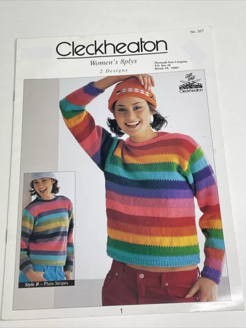 Cleckheaton Women's 8plys 2 Designs Sweaters Size S - XL Knitting Pattern 327