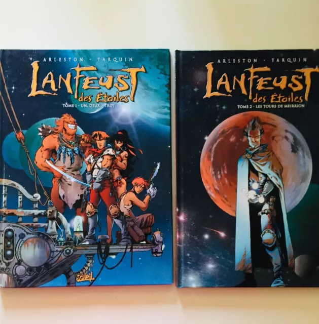 BD Lanfeust des Etoiles tomes 1 + 2 dédicace de Arleston sur le Tome 2