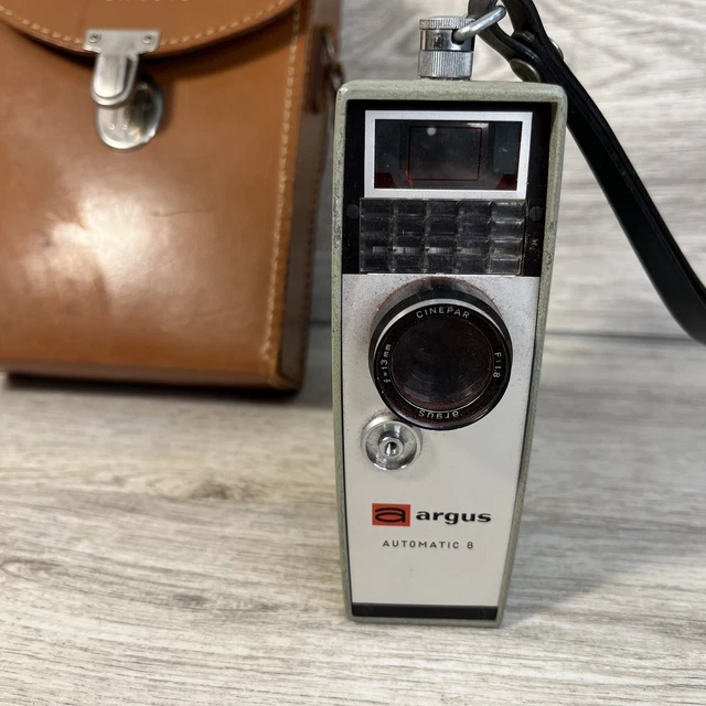 Vintage Argus Automatic 8 Handheld Movie Camera w/Bag & Strap Tested/Works!