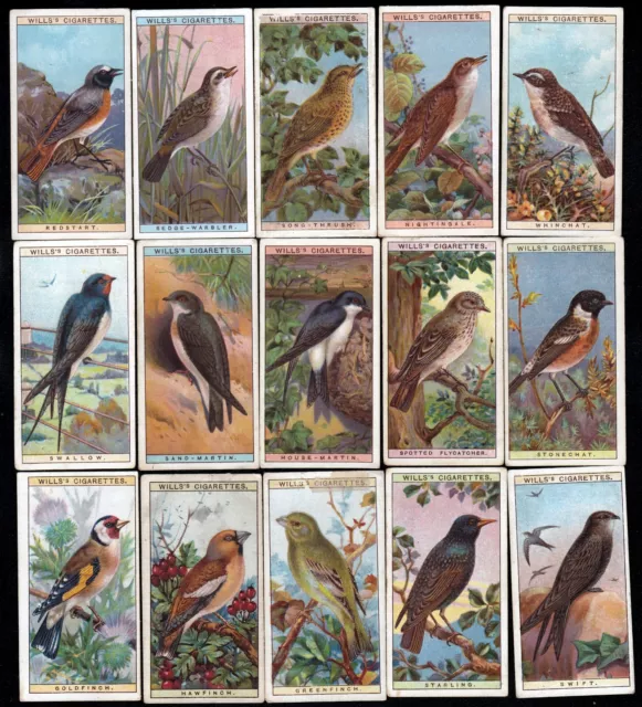 Complete Set of 50 ONE-HUNDRED & SEVEN Year Old British Bird Painting Cards