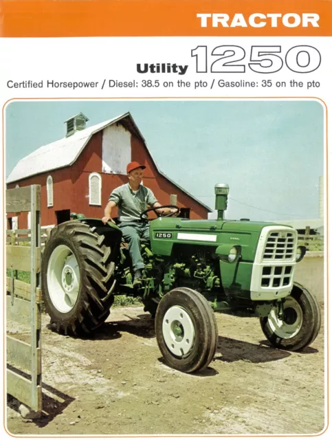 Oliver Utility 1250 Tractor 3pt Hitch PTO Color Brochure Gas & Diesel Motor