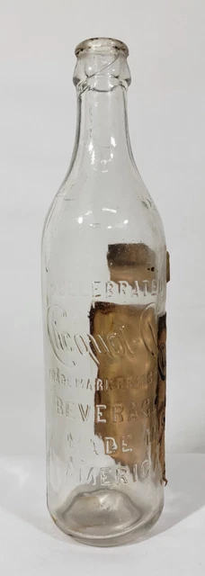 Early BOTH Embossed and Paper Labeled Clicquot Club Extra Dry Ginger Ale Bottle