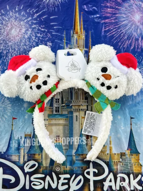 2023 Disney Parks Happy Holidays Christmas Snowman Mickey Minnie Ear Headband