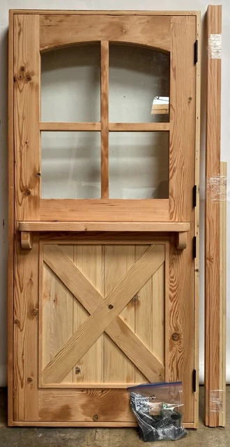 Rustic reclaimed solid Doug Fir DUTCH door glass U choose dimension storybook