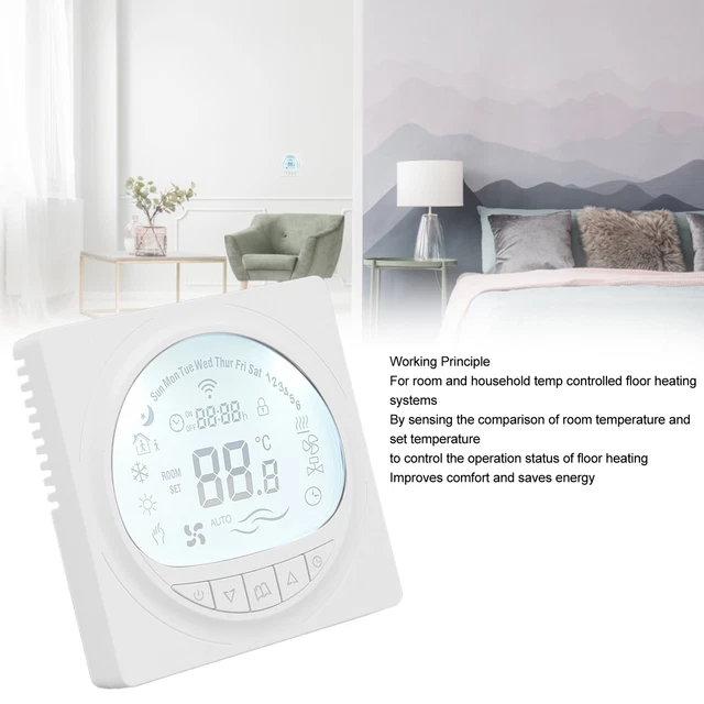 Thermostat De Chauffage Au Sol Programmable Avec Grand écran LCD Contrôleur De T