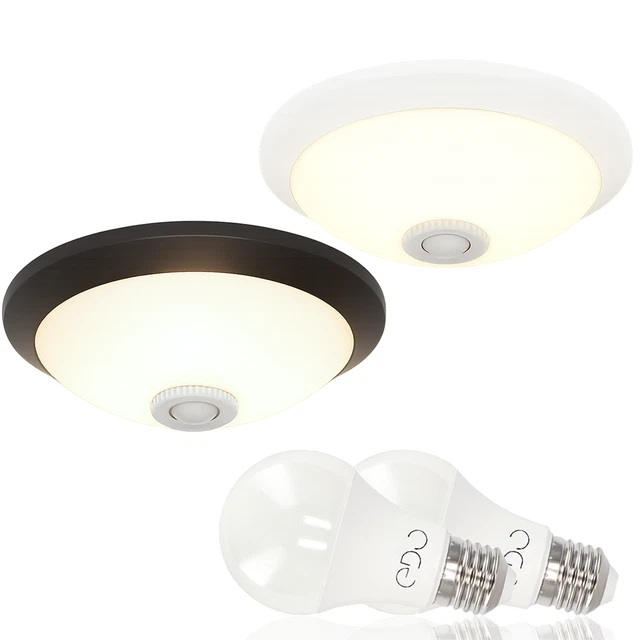 Plafonnier LED Détecteur Mouvement à Piles - ø18cm - 300LM - 6000K Blanc Froid - Pour Garage, WC, Couloir
