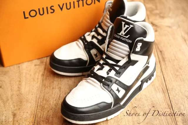 Louis Vuitton Men's 12 US Virgil Abloh White x Red High Top Trainer Sneaker 79lz513s