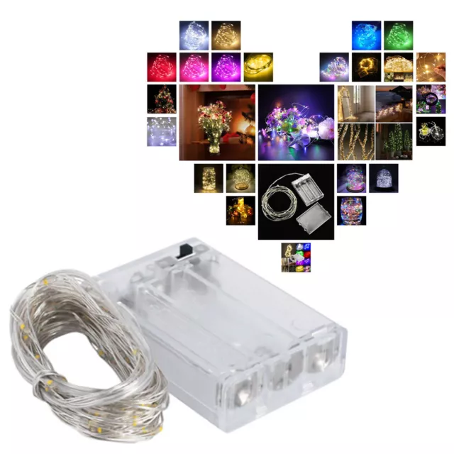 1M - 10M LED String Fairy Lights Copper Wire Battery Powered Festival DIY Decor