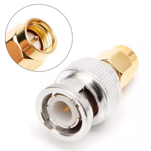 SMA-BNC-JJ RF Coaxial Coax Adapter SMA Male to BNC Male Plug Straight