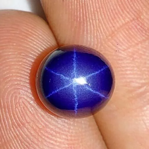 Rare 6.85CT 10X12X5mm Natural Six Rays Blue Star Sapphire Oval Cabochon Gemstone