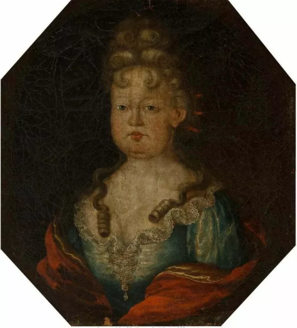 Old Master 18th Century Antique Portrait Painting of a Young Princess, c 1780