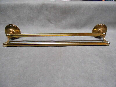 French Vintage Gilded metal Towel Rail w/ 2 arms