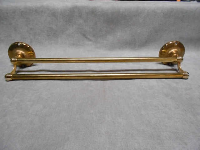 French Vintage Gilded metal Towel Rail w/ 2 arms