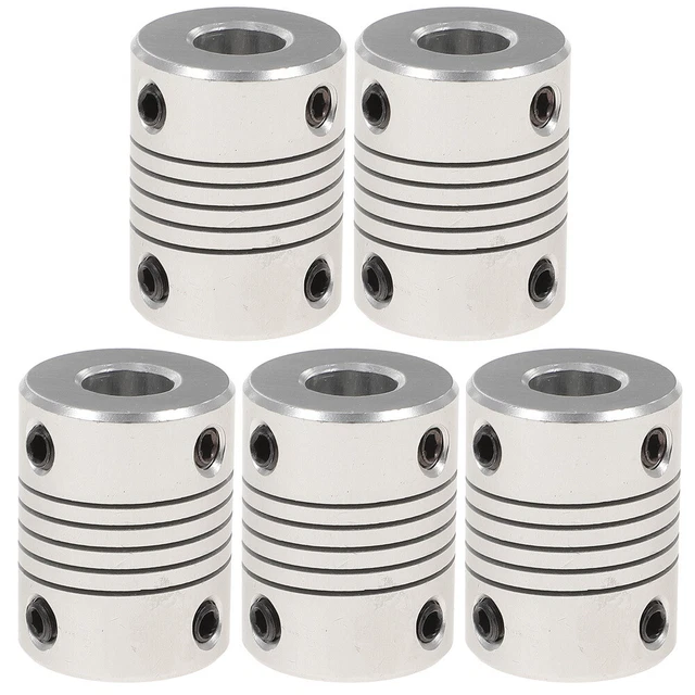 5 Pcs Elastische Kupplung Motorwellenkupplung Koppler Aluminiumlegierung