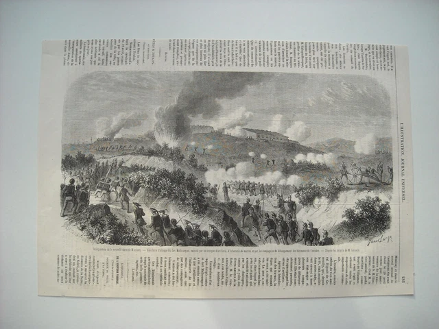 Gravure 1863. A Toulon, Inauguration De La Nouvelle Daise, Au Fort-Malbousquet..