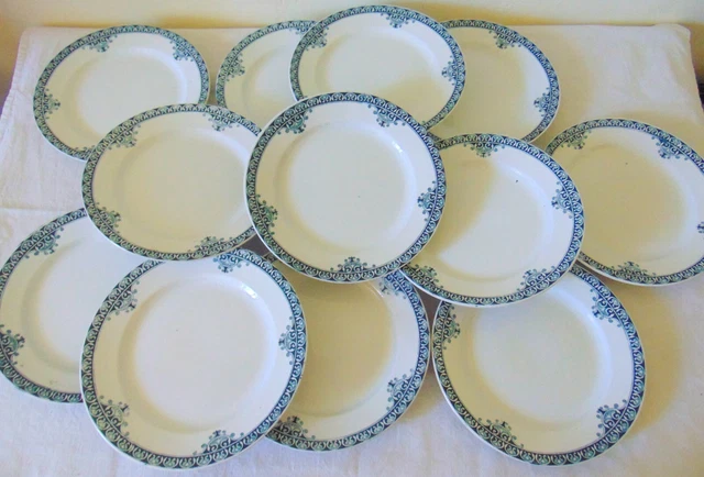 12 Assiettes Creuses Terre De Fer St Amand Decor Andrinople Lot 2