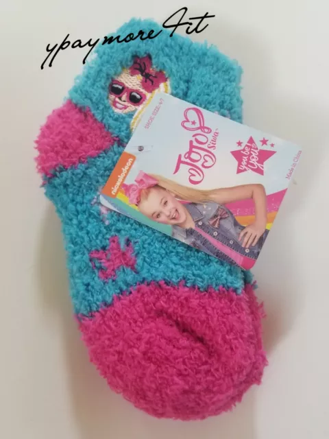 Girls Kids JoJo Siwa Soft Fuzzy Cozy Socks Toddler Shoe Size 4-7 NEW